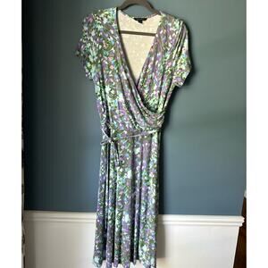 Lands end lavender‎ watercolor floral dress